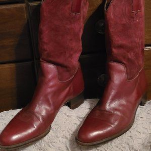 Vintage R Benedetti Florence Men's Boots, Size 10, Maroon - Retro